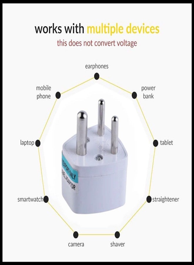 Nirvair India Converter Plug 3Pin - World Travel Adapter for USA, UK, Canada, Europe to India - Type D Adaptor Plug Socket for Foreign Devices in India (2) - Image 5